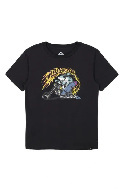 Quiksilver Kids' Chopper Shark Cotton Graphic T-shirt In Black