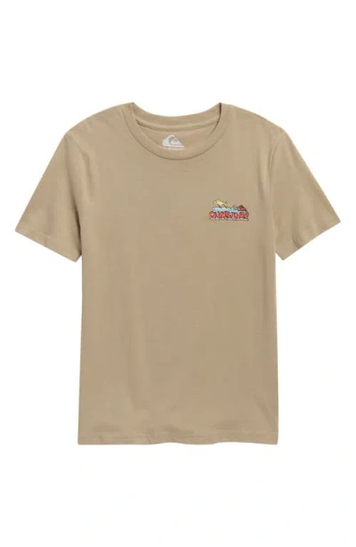 Quiksilver Kids' Dog Wave Graphic Cotton T-shirt In Brown