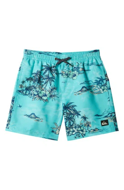 Quiksilver Kids' Everyday Heritage Volley Swim Trunks In Capri