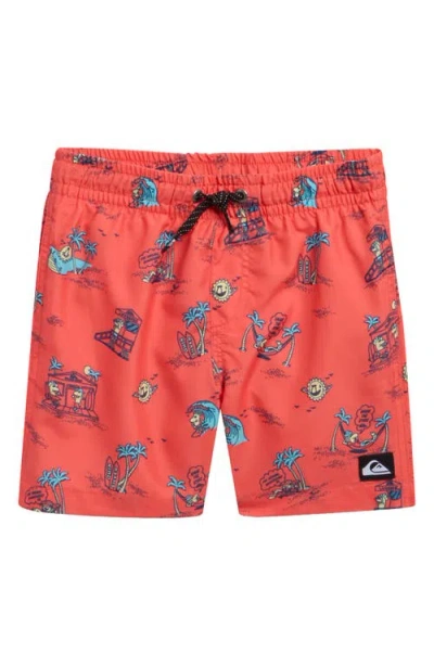 Quiksilver Kids' Everyday Mix Volley Swim Trunks In Brown