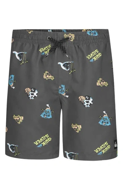 Quiksilver Kids' Everyday Mix Volley Swim Trunks In Gray