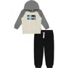 Quiksilver Kids' Fleece Hoodie & Joggers Set In Gray