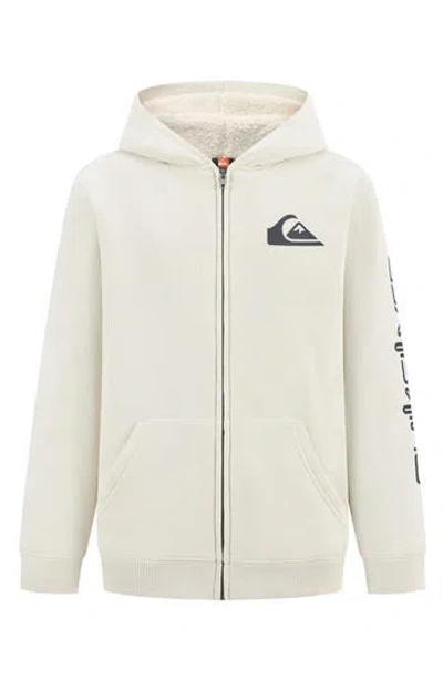 Quiksilver Kids' Fleece Zip Up Hoodie In Silver