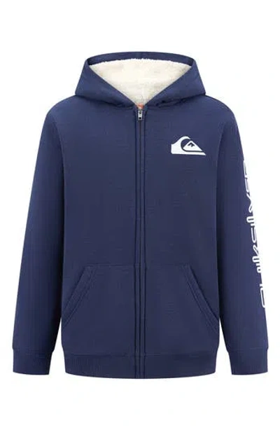 Quiksilver Kids' Fleece Zip Up Hoodie In Blue