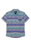 Quiksilver Big Boys Global Heat Cotton Button-down Shirt In Turquoise