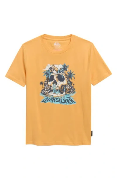 Quiksilver Kids' Island Paradise Cotton Graphic T-shirt In Yellow