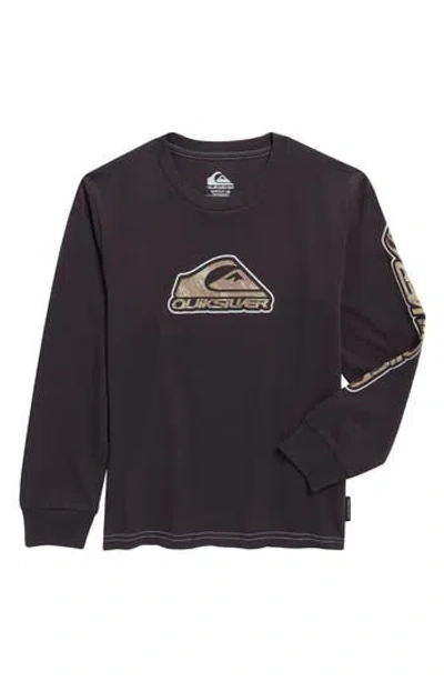 Quiksilver Kids' Long Sleeve Graphic T-shirt In Black