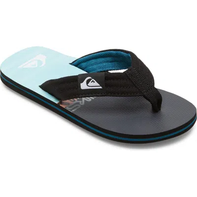 Quiksilver Kids' Molokai Layback Ii Flip Flop In Black/black/blue