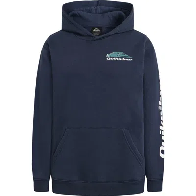 Quiksilver Kids' Omni Logo Fleece Pullover Hoodie In Blue