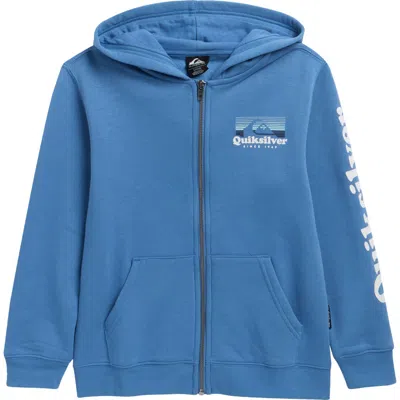 Quiksilver Kids' Phase Full Zip Graphic Hoodie In Blue