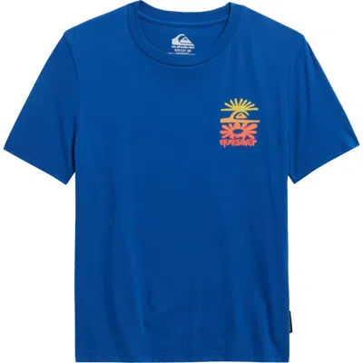 Quiksilver Kids' Piled Up Cotton Graphic T-shirt In Blue