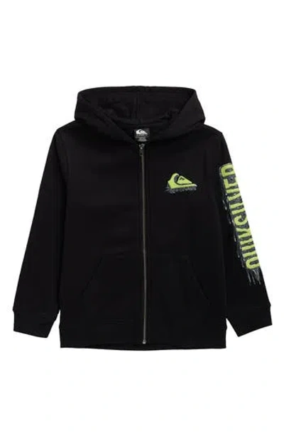 Quiksilver Kids' Quick Gum Logo Zip Hoodie In Black