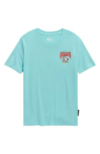 Quiksilver Kids' Shark Run Graphic Cotton T-shirt In Blue