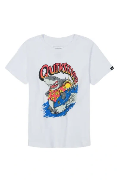 Quiksilver Kids' Shark Smile Cotton Graphic T-shirt In White