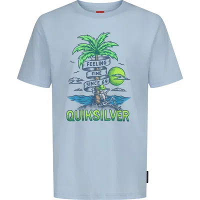 Quiksilver Kids' Skeleton Chillin Graphic T-shirt In Blue