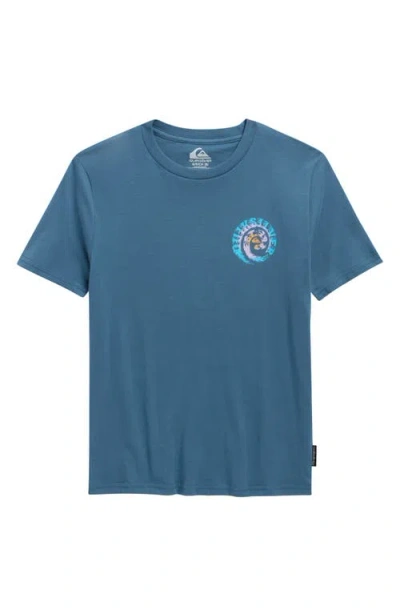 Quiksilver Kids' Spiral Saw Cotton Graphic T-shirt In Blue