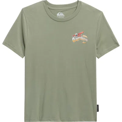 Quiksilver Kids' Spread The Word Cotton Graphic T-shirt In Green