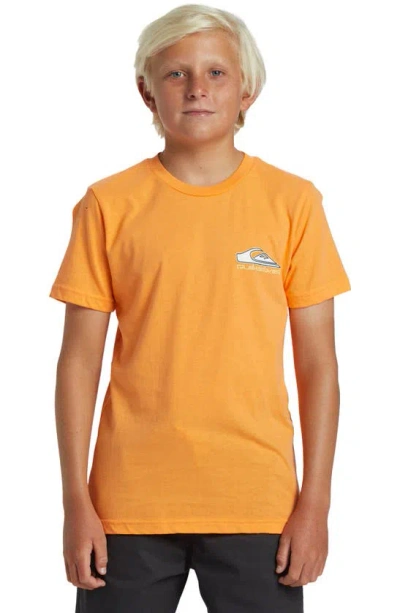 Quiksilver Kids' Step Up Graphic T-shirt In Tangerine