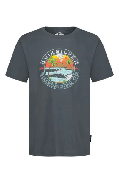Quiksilver Kids' Sunset Beach Graphic Tee In Gray