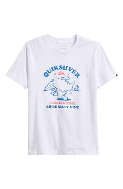 Quiksilver Kids' Surfing Usa Cotton Graphic T-shirt In White