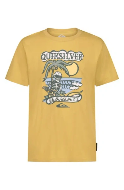 Quiksilver Kids' Tattoo Beach Graphic T-shirt In Fall Leaf