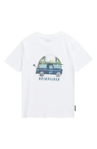 Quiksilver Kids' Truck Cotton Graphic T-shirt In White