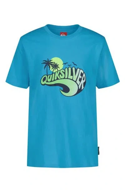 Quiksilver Kids' Wavey Logo Graphic T-shirt In Blue