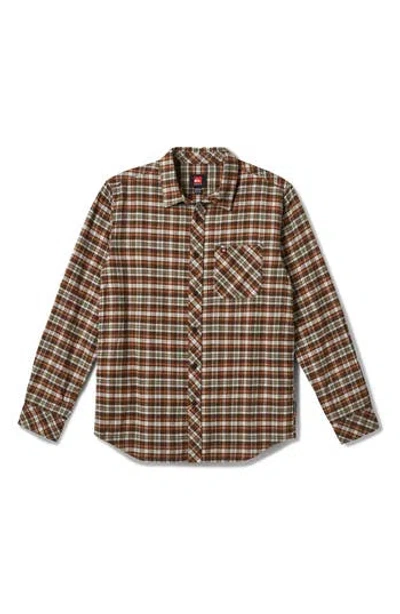 Quiksilver Legend Classic Flannel Button-up Shirt In Dark Brown