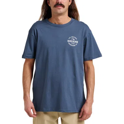 Quiksilver Locked Up Cotton-blend Graphic T-shirt In Blue