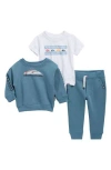 Quiksilver Logo Graphic T-shirt, Pullover & Joggers Set In Multi