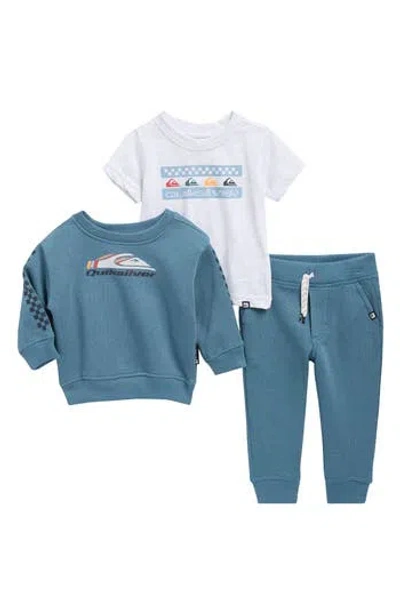 Quiksilver Babies'  Logo Graphic T-shirt, Pullover & Joggers Set In Multi