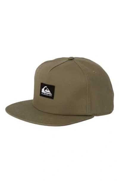 Quiksilver Logo Patch Snapback Hat In Grape Leaf