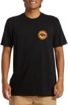 Quiksilver Long Fade Graphic T-shirt In Black