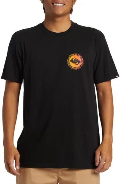 Quiksilver Long Fade Graphic T-shirt In Black