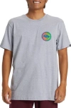 Quiksilver Long Fade Graphic T-shirt In Light Grey Heather