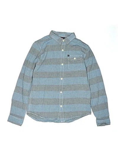 Pre-owned Quiksilver Kids' Long Sleeve Button Down Shirt In Blue