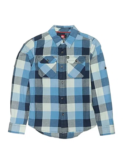 Pre-owned Quiksilver Kids' Long Sleeve Button Down Shirt In Blue