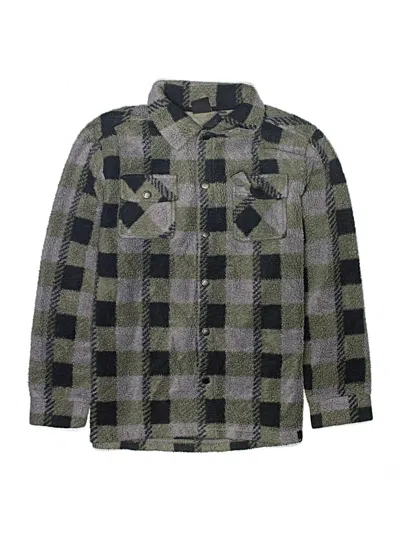 Pre-owned Quiksilver Kids' Long Sleeve Button Down Shirt In Green