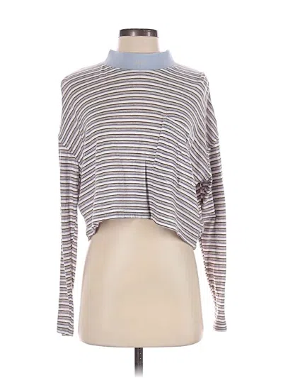 Pre-owned Quiksilver Long Sleeve Top Blue Turtleneck Tops