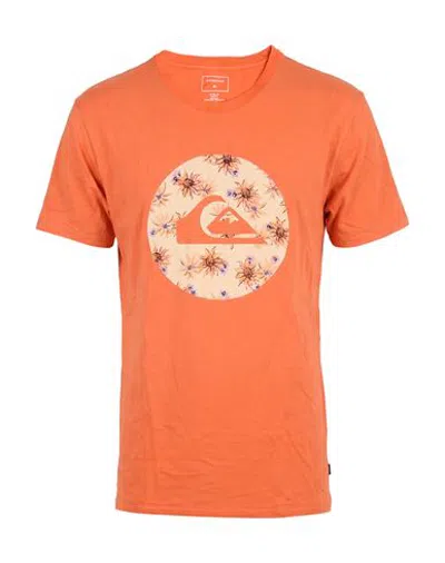 Quiksilver Man T-shirt Orange Size M Cotton