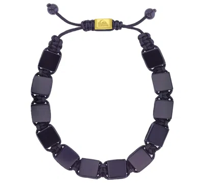 Quiksilver Men's 18k Gold-plated Steel Onyx Adjustable Bracelet In Black