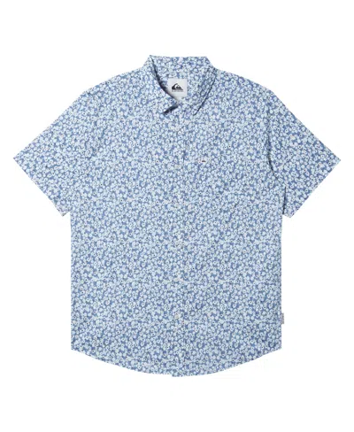 Quiksilver Men's Apero Classic Short Sleeve Shirt In Coronet Blue Prnt 4