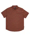 Quiksilver Floral Print Short Sleeve Button-up Shirt In Brown