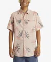 Quiksilver Apero Classic Fit Print Short Sleeve Button-up Shirt In Peach Parf