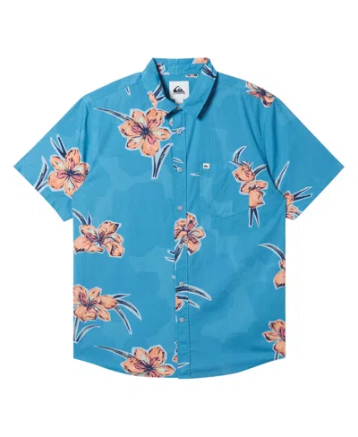 Quiksilver Men's Apero Stretch Classic Short Sleeve Shirt In Navagio Prnt 4