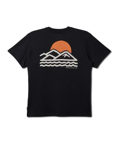 Quiksilver Men's Blue Lines Short Sleeve T-shirt In Black