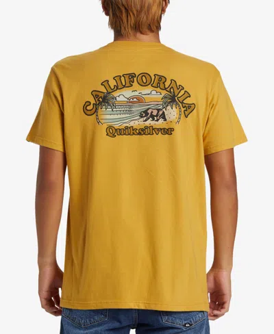 Quiksilver Men's Ca Bear Coast Mt0 Crew Neck T-shirt In Mustard