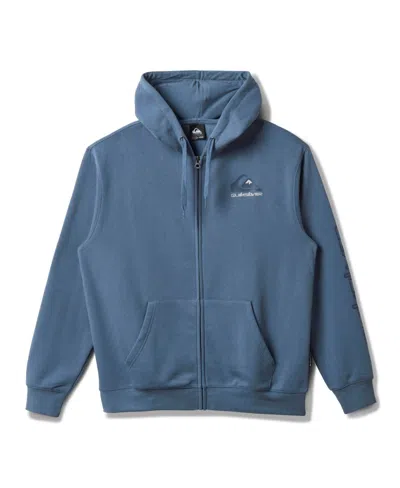 Quiksilver Men's Comp Logo Zip Fleece Sweatshirt In Blue Stone