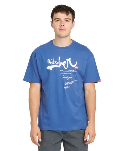 Quiksilver Young Guns Impaired Oversize Graphic Cotton T-shirt In Blue