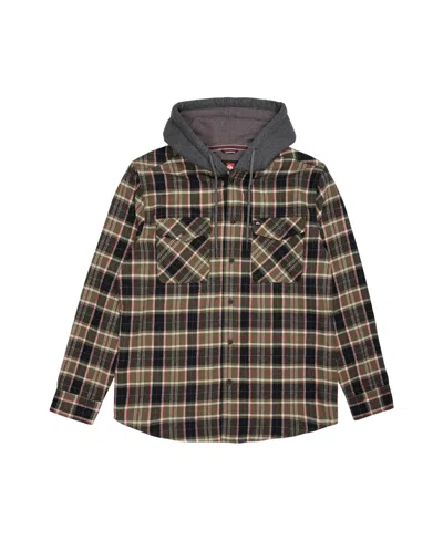 Quiksilver Men's Delton Hooded Flannel Jacket In Brown